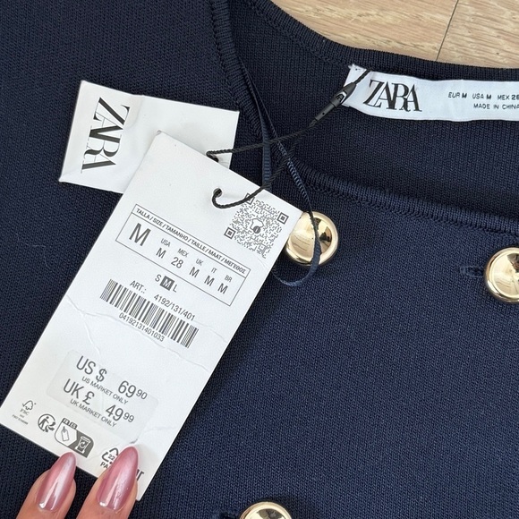 Zara Navy Blue Heavy Knit Dress - Picture 5 of 5